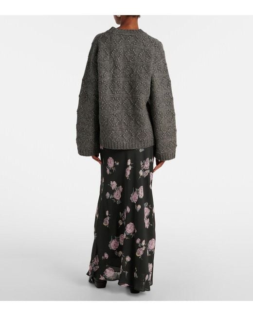 Ganni Gray Bubble Sweater