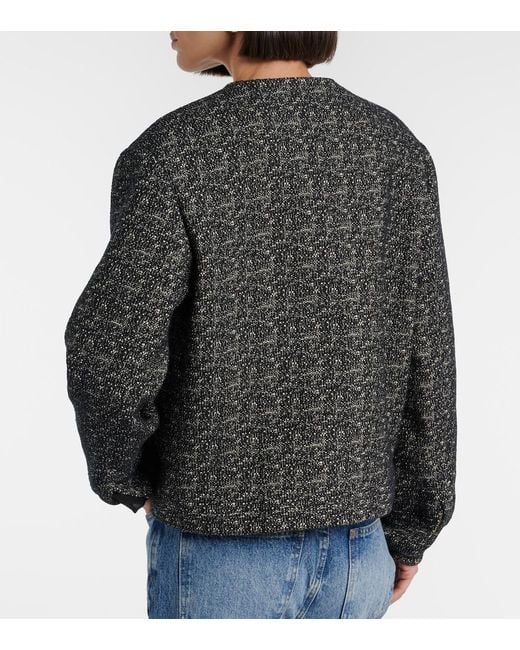 Blazé Milano Black Antalya Melange Cotton-Blend Jacket
