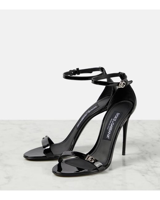 Sandalias de charol Dolce & Gabbana de color Black
