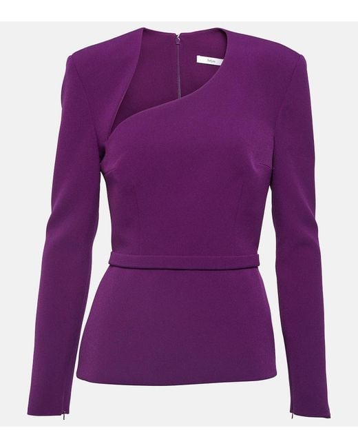 Safiyaa Purple Cutout Crepe Top