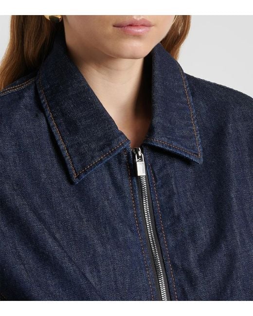 Magda Butrym Blue Oversized Denim Bomber Jacket
