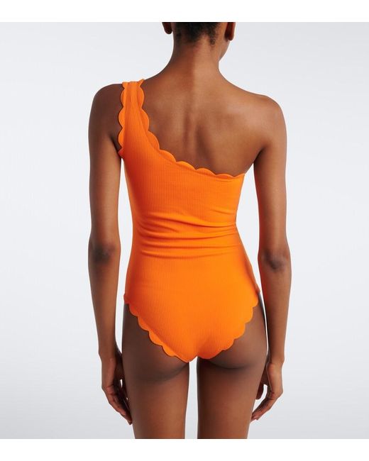 Marysia Swim Orange Santa Barbara One-Shoulder Swimsuit