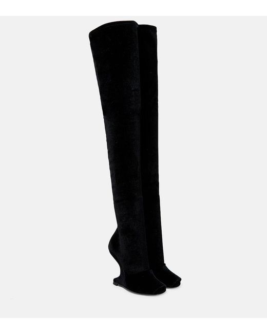 Rick Owens Black Cantilever Over-the-knee Boots