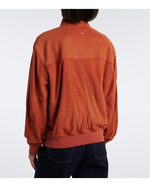 Tod's Red Suede Bomber Jacket