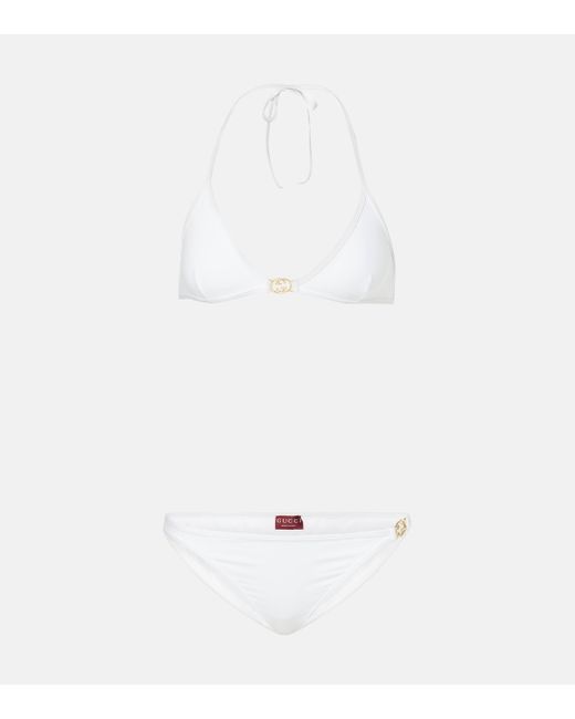 Gucci White Interlocking G Bikini