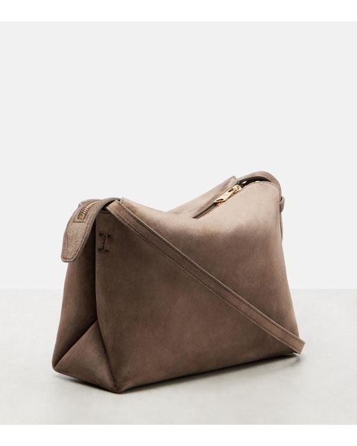 Khaite Brown Lina Suede Crossbody Bag