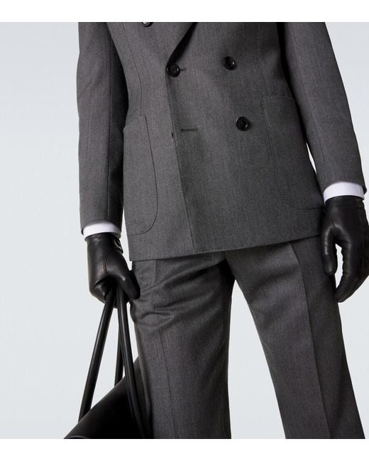 Tom Ford Gray Mouline Wool Twill Blazer for men