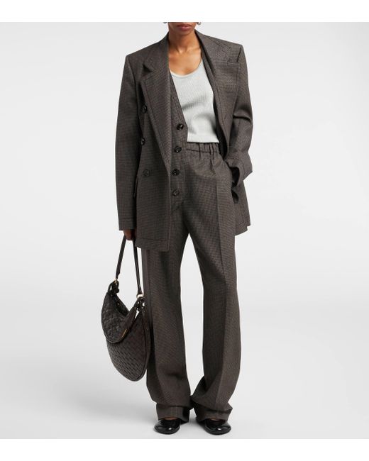 Pantalon ample en laine Bottega Veneta en coloris Gray
