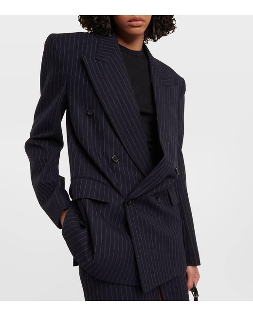 Blazer oversize in lana vergine di Saint Laurent in Black