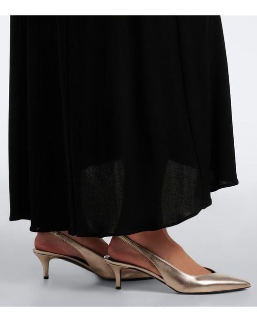 Isabel Marant Natural Padim Metallic Leather Slingback Pumps