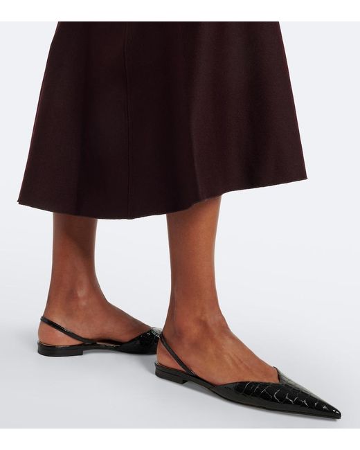 Victoria Beckham Black Victoria Leather Slingback Flats