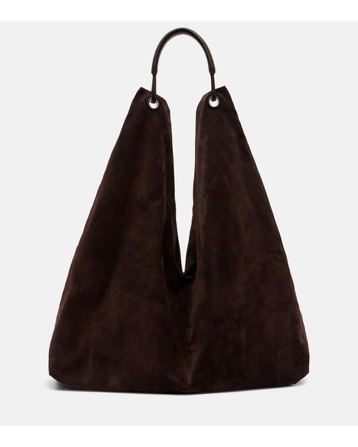 The Row Black Bindle Large Suede Tote Bag