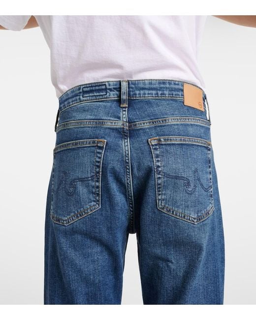 AG Jeans Blue American Low-Rise Straight Jeans