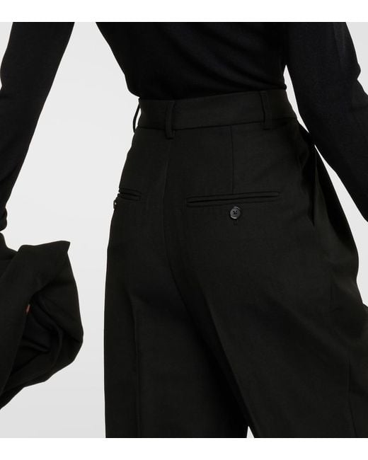 Totême Black High-Rise Cropped Straight Pants