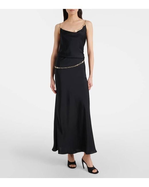 Rabanne Black Chain-Detail Top