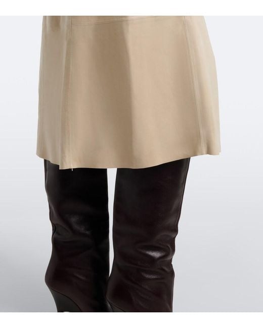 Vince Natural Suede Midi Skirt