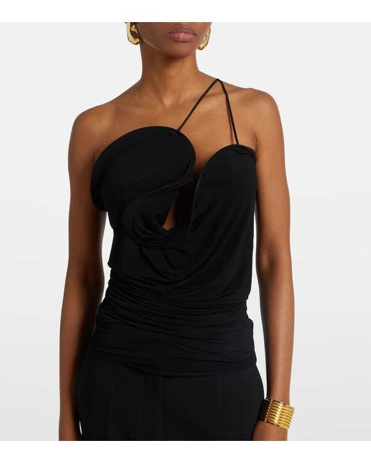 Christopher Esber Black Wave Coil Jersey Top