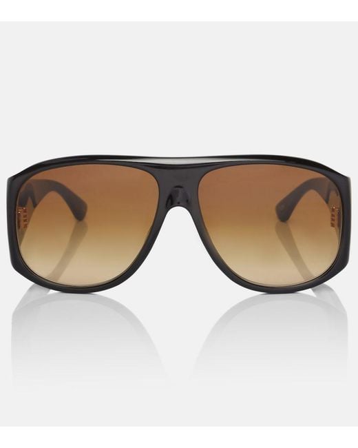 Chloé Brown Logo Oversized Sunglasses