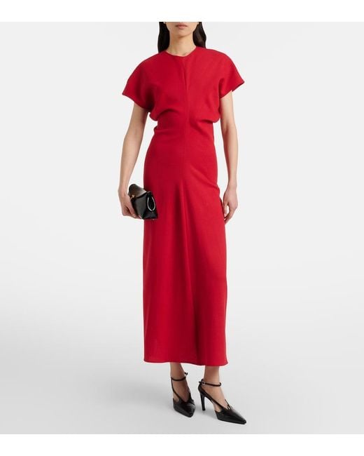 Totême  Red Slouch Wool Maxi Dress