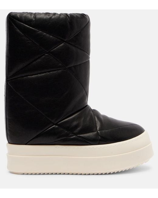 Rick Owens Black Mega Bumper Lunar Leather Boots