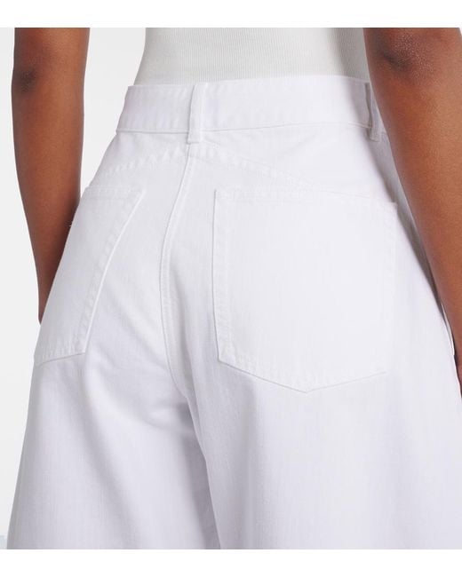 Alaïa White Mid-Rise Barrel-Leg Jeans