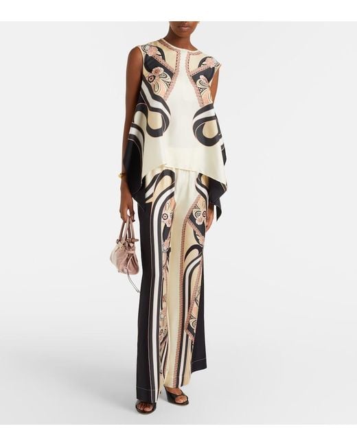 LaDoubleJ Natural San Carlo Printed Silk Twill Top