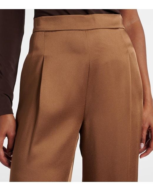 Pantalon Ample Dritto En Satin Max Mara en coloris Brown