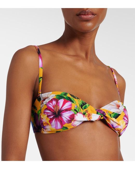 Dolce & Gabbana White Floral Bikini
