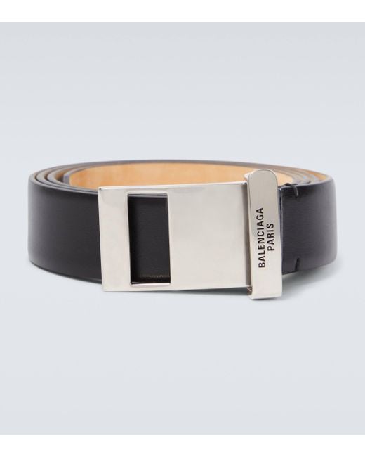 Balenciaga Black Logo Leather Belt for men