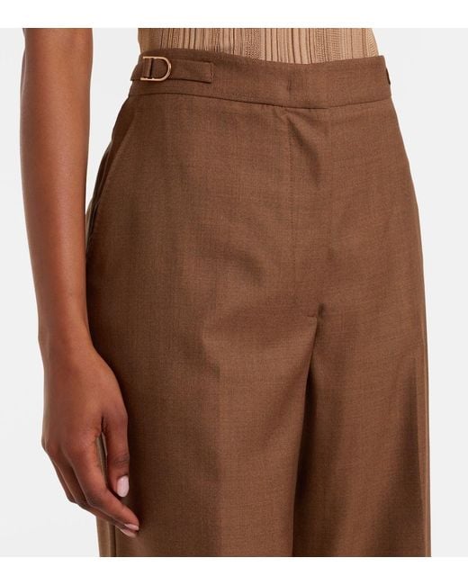 Gabriela Hearst Brown Vesta Wool And Silk Flared Pants