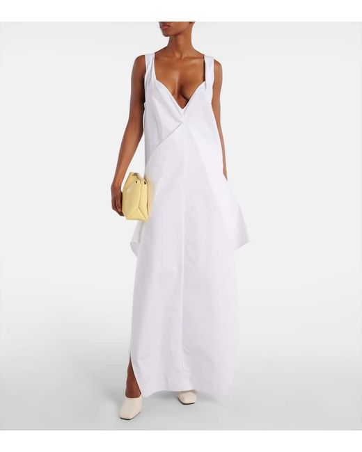 Khaite White Eva Leather Pumps