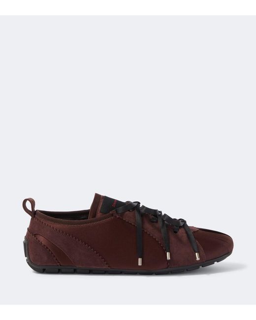 Simone Rocha Brown Ballerina Grip Suede-Trimmed Satin Sneakers for men