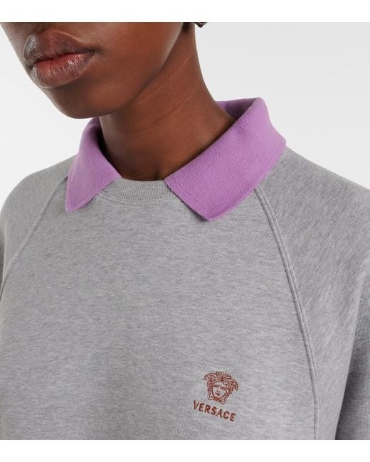 Versace Gray Cotton Jersey Sweatshirt