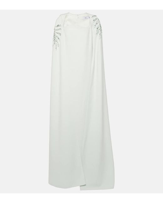 Safiyaa White Verzierte Robe Mattia Aus Crepe