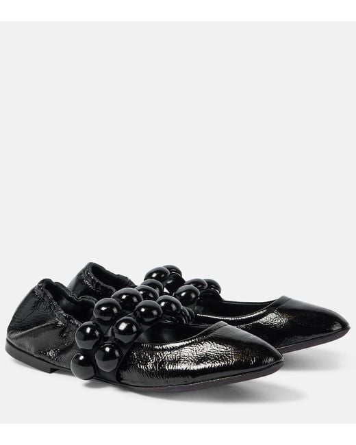Alaïa Black Mary-Jane-Ballerinas Sphere Aus Lackleder