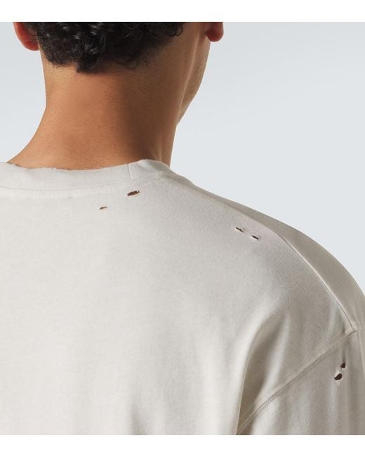 Acne Gray Logo Cotton-Blend Jersey T-Shirt for men