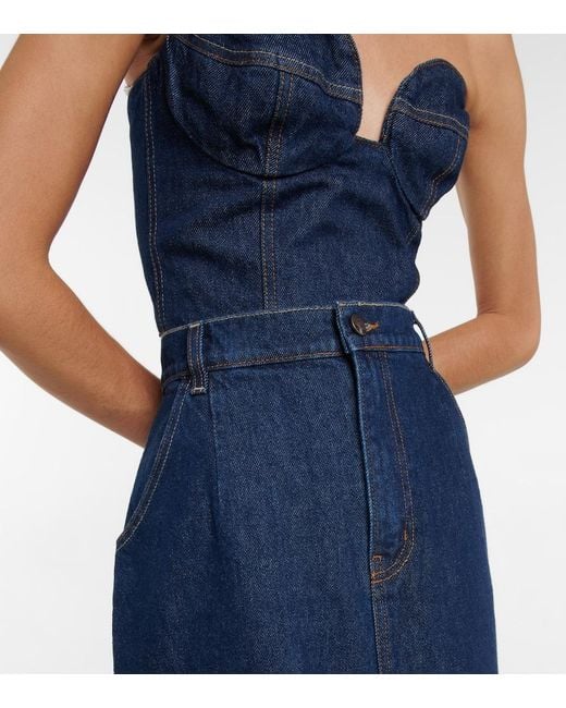 Magda Butrym Blue Denim Midi Skirt