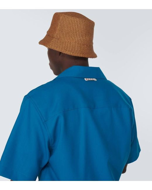Cappello da pescatore effetto rafia di Marni in Brown da Uomo