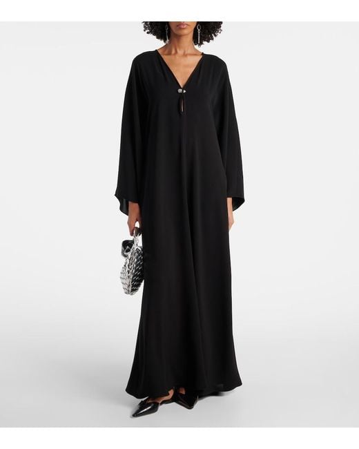 Max Mara Black Lillo Cady Maxi Dress