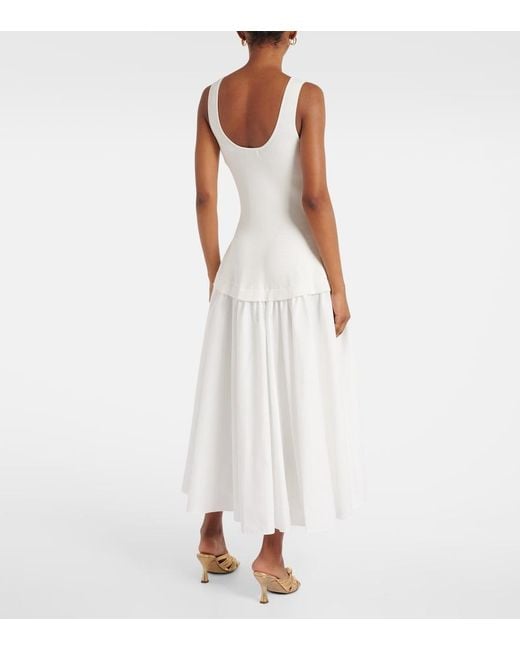 Jonathan Simkhai White Jazz Cotton-Blend Poplin Midi Dress