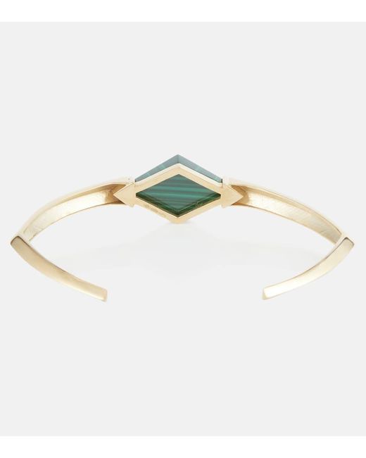 Aliita Green Armreif Deco Rombo Aus 9Kt Gelbgold Mit Malachit