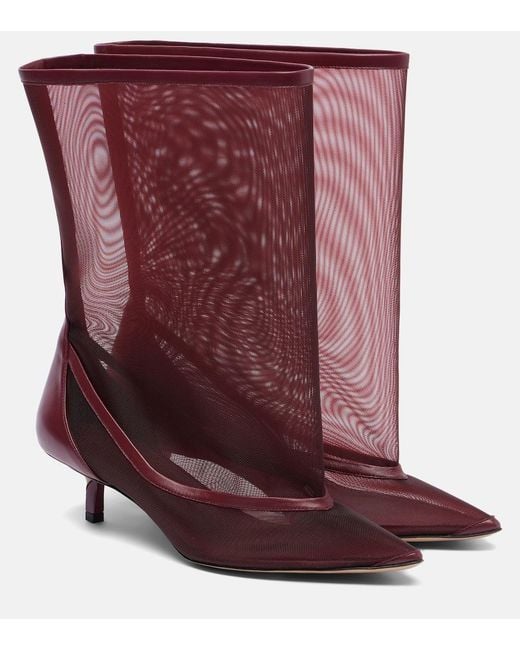 Jacquemus Purple Tourni Mesh Ankle Boots