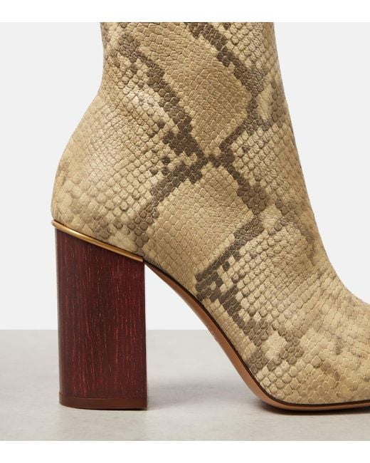 Chloé Natural Ankle Boots Ambre Aus Leder