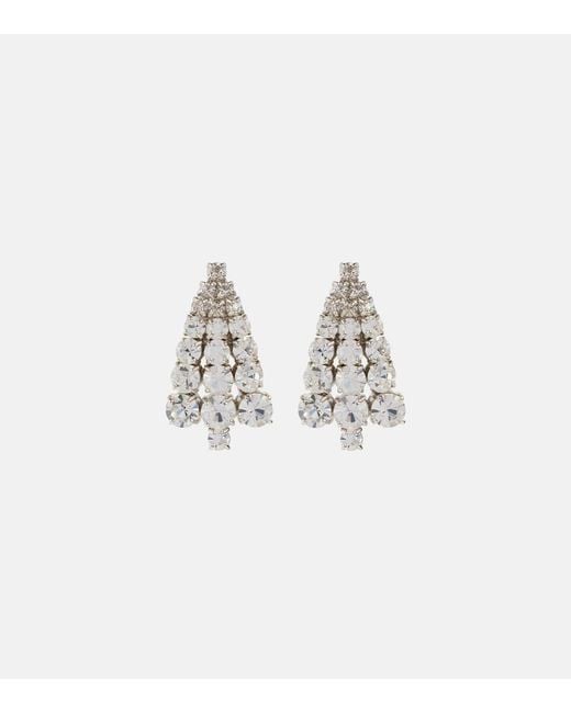 Jil Sander White Crystal-Embellished Earrings
