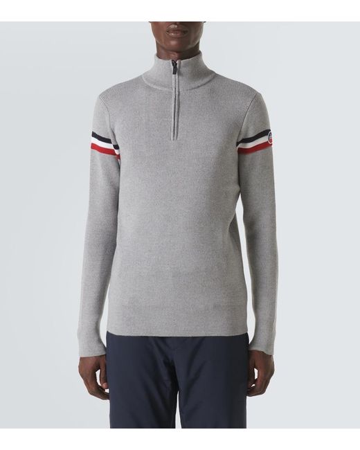 Fusalp Gray Wengen Iv Wool Half-Zip Sweater for men