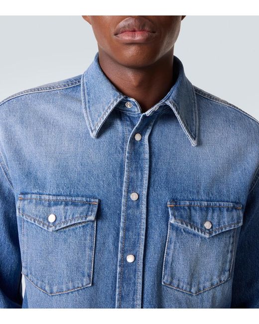 Givenchy Blue Couture Seam Denim Shirt for men