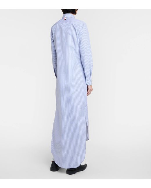Robe chemise rayee en coton Thom Browne en coloris Blue