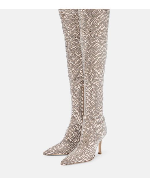 Paris Texas Brown Embellished Over-The-Knee Boots