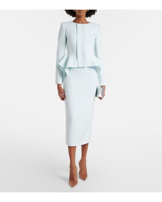 Roland Mouret Blue Peplum Crepe Blazer
