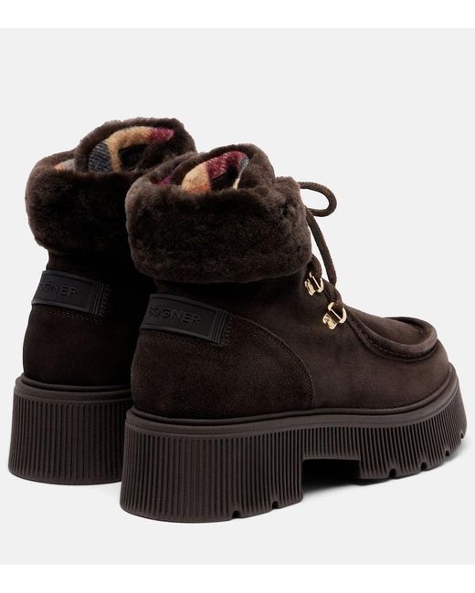 Bottes Turin En Daim Et Shearling Bogner en coloris Black